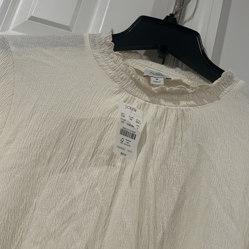 NWT J.Crew Ruffleneck Top - Picture 2 of 7